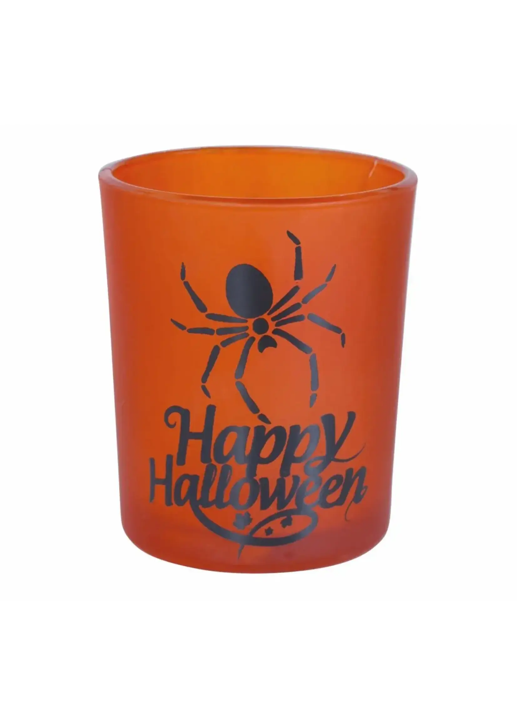 Fiestas Guirca Oranje Halloween glazen waxine lichtjes set (3st)