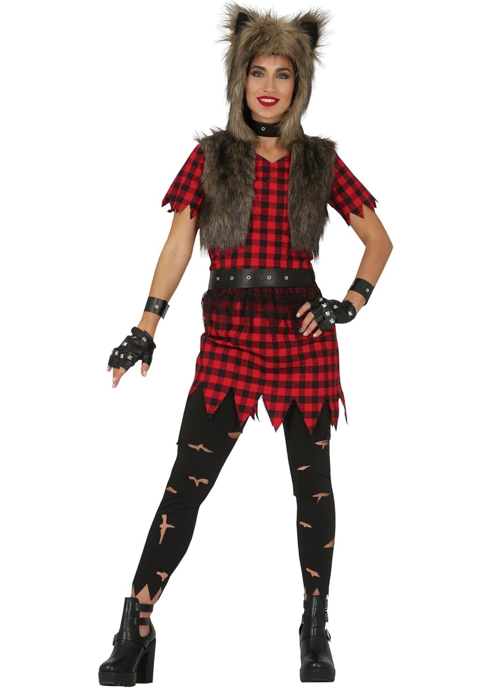 Fiestas Guirca Dameskostuum rebelse punk wolf