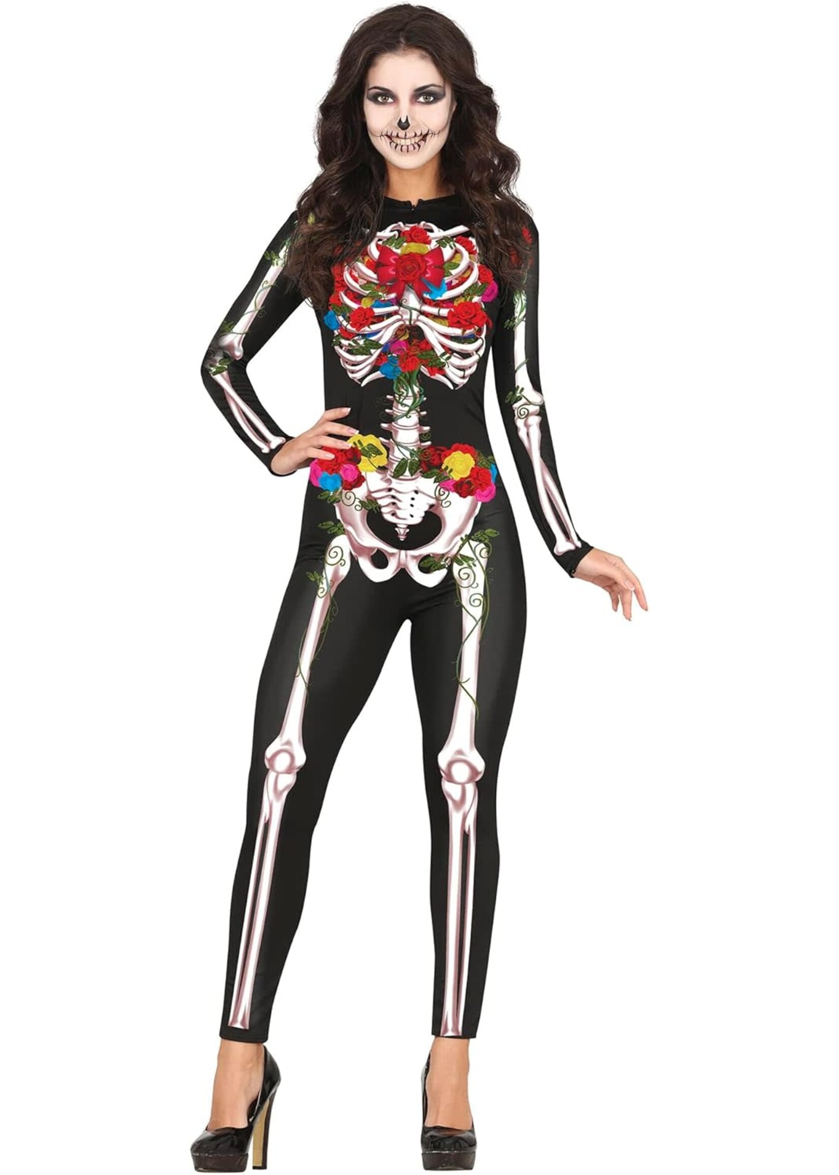 Fiestas Guirca Jumpsuit Day of the Dead Kleurrijk Skelet