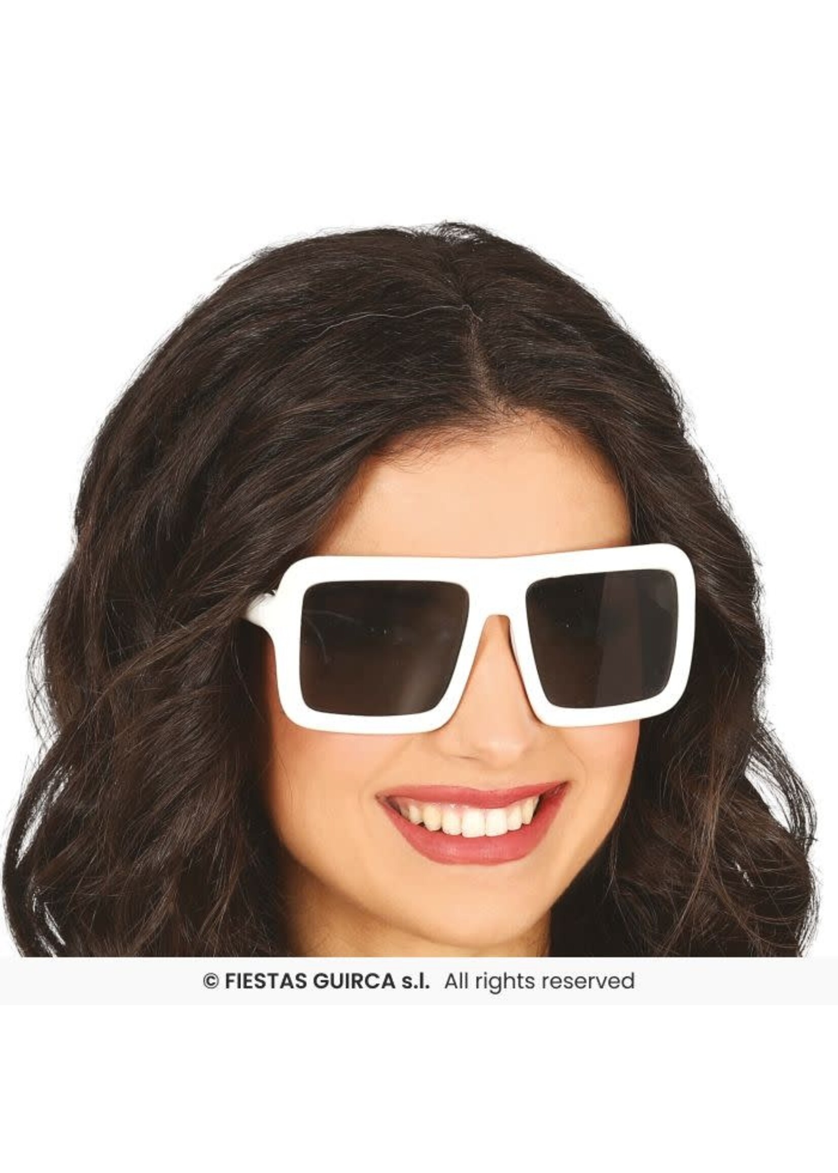 Fiestas Guirca Bril wit vierkant