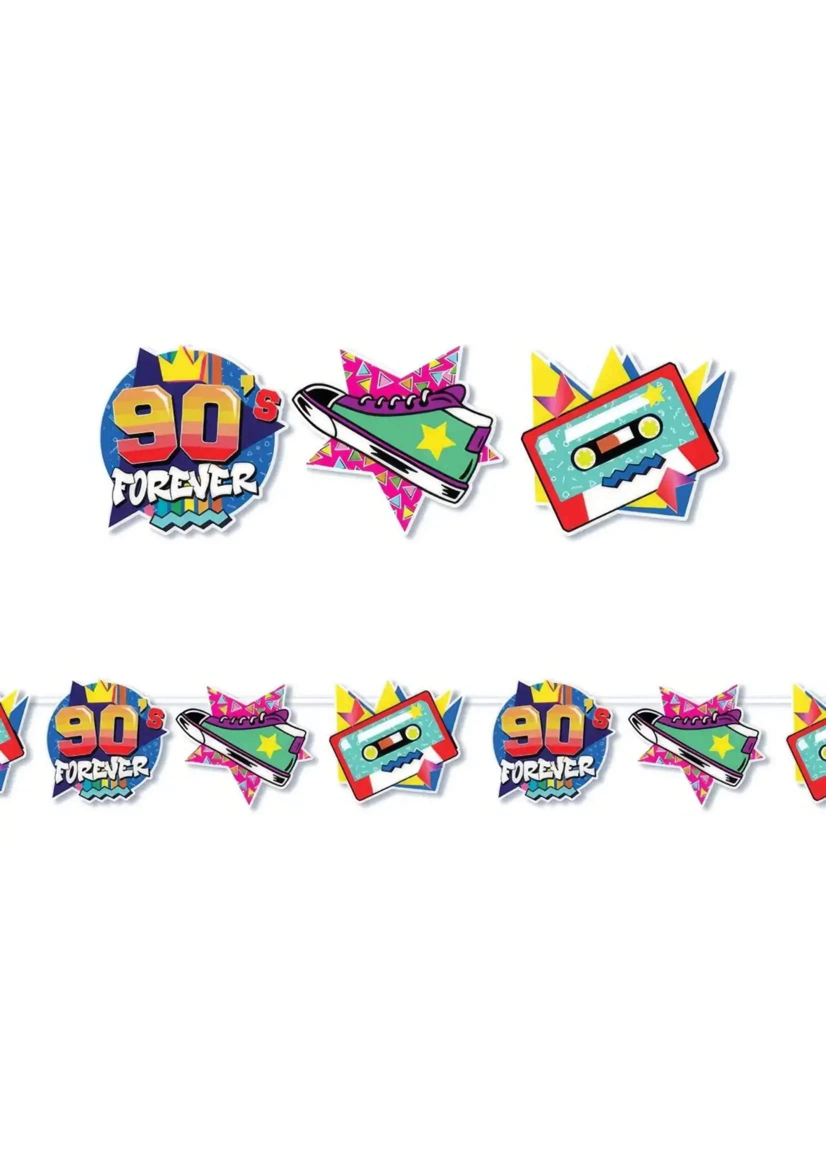 Fiestas Guirca Vlaggenlijn 90's Forever 3 meter