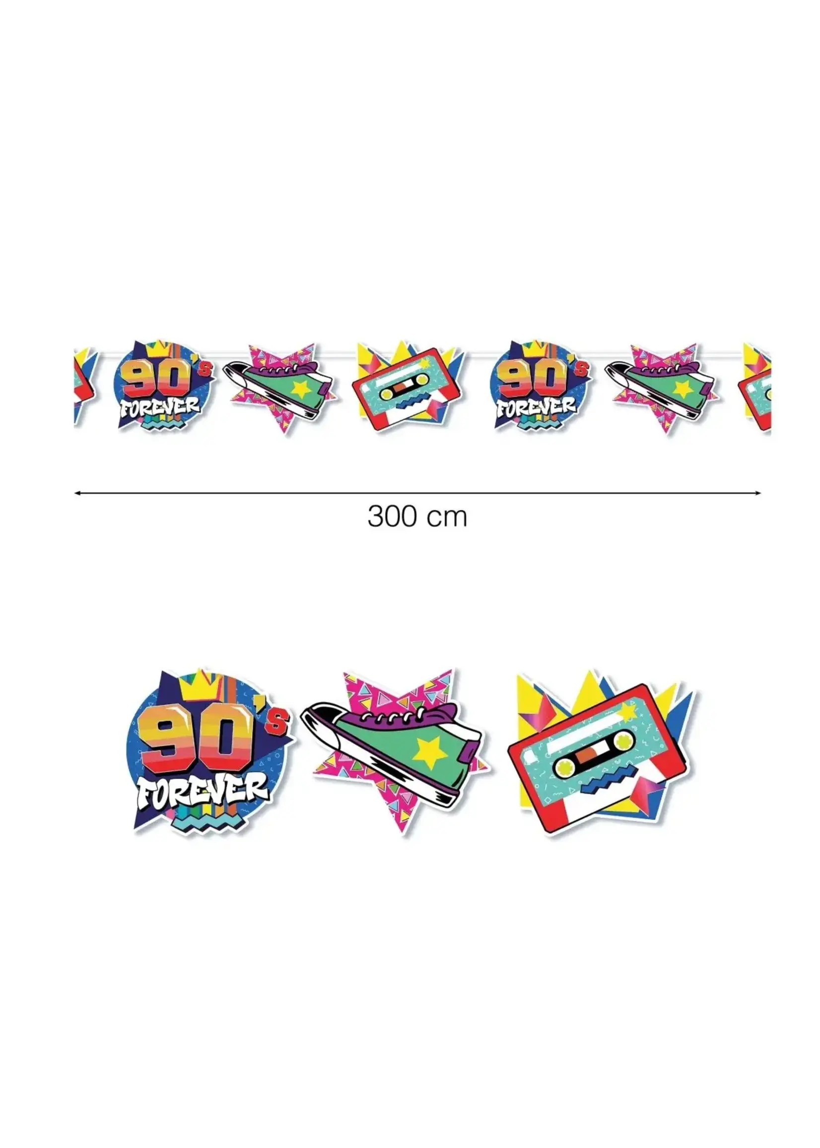 Fiestas Guirca Vlaggenlijn 90's Forever 3 meter