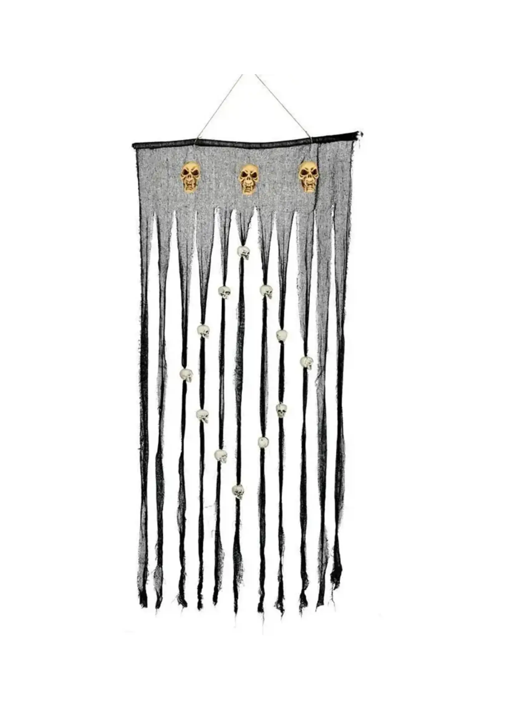 Fiestas Guirca Halloween Gordijn met Schedels 180cm