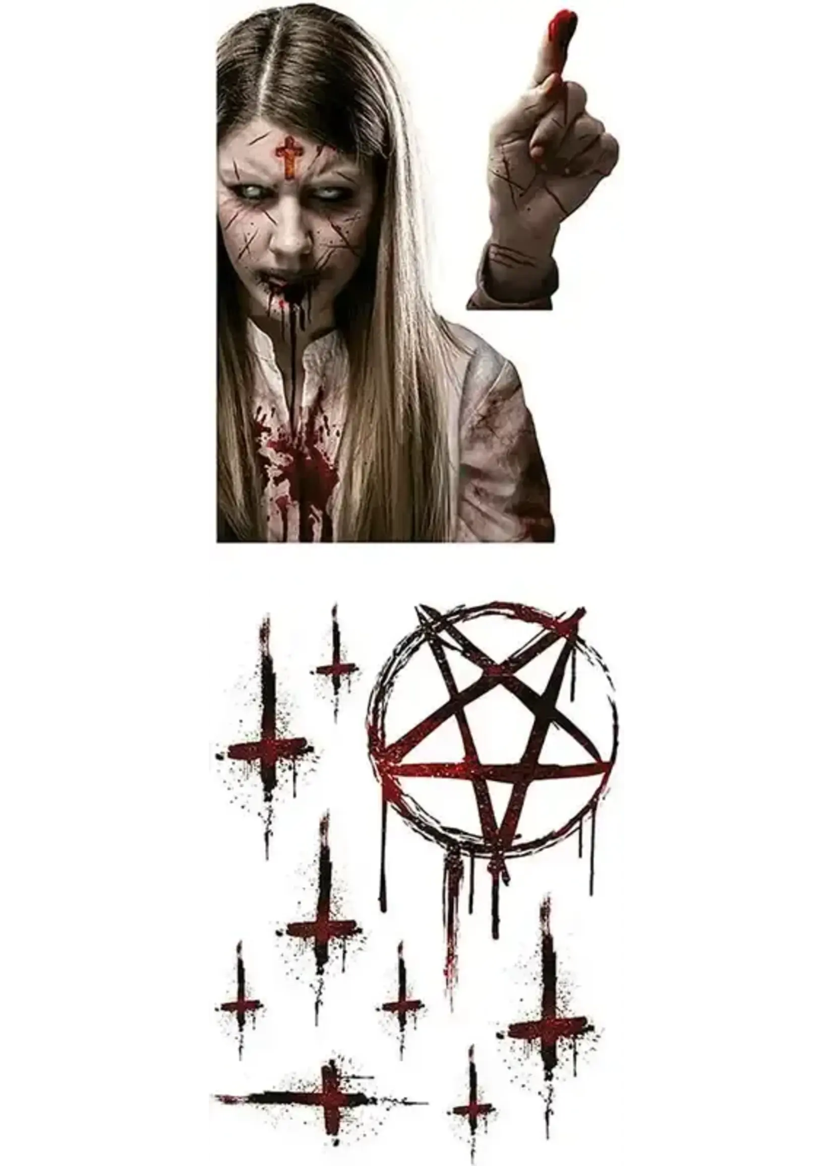 Fiestas Guirca Raamsticker Halloween Bezeten Meisje