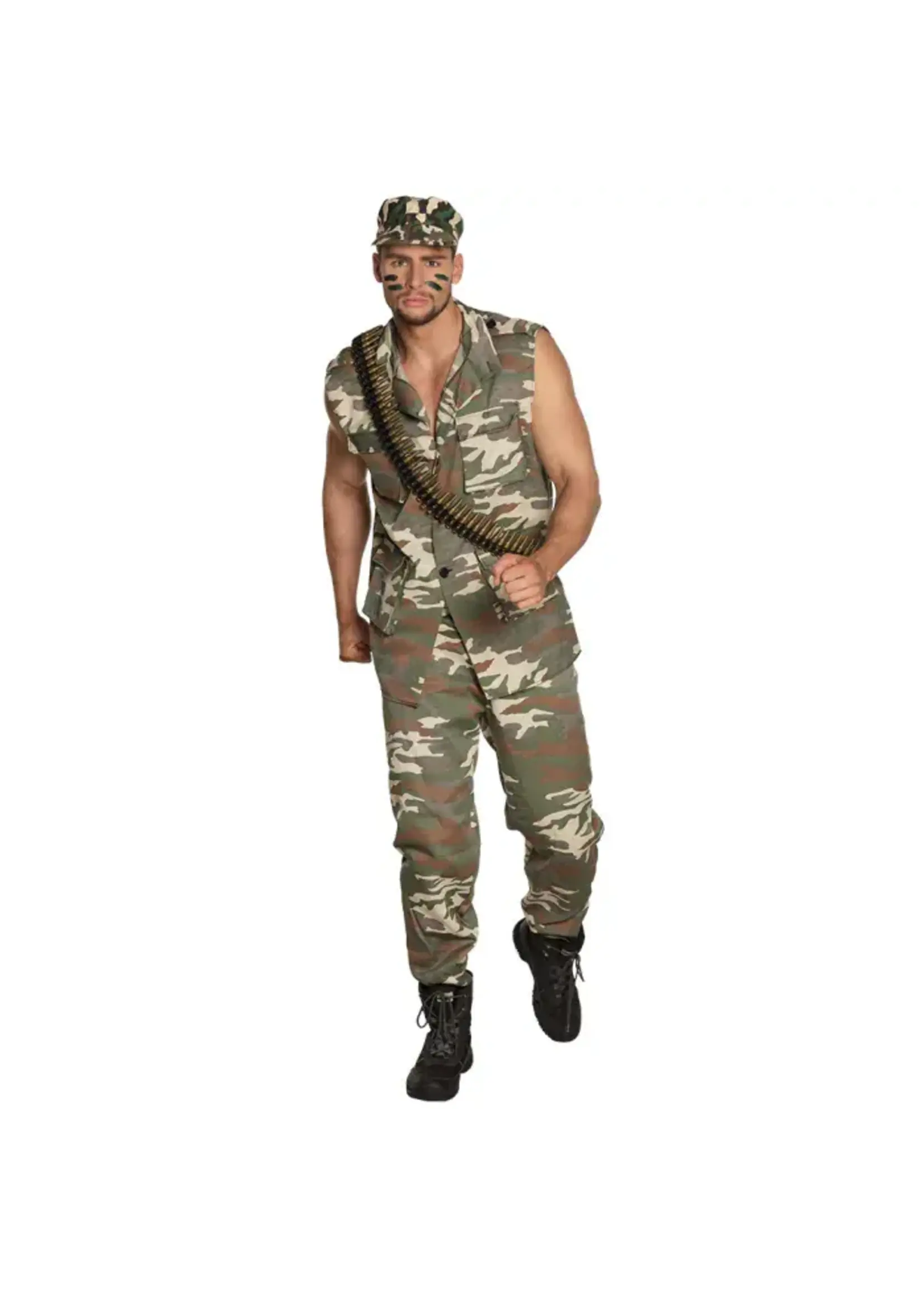 Feestkleding Breda Legergroene Camouflage Soldaten Pet