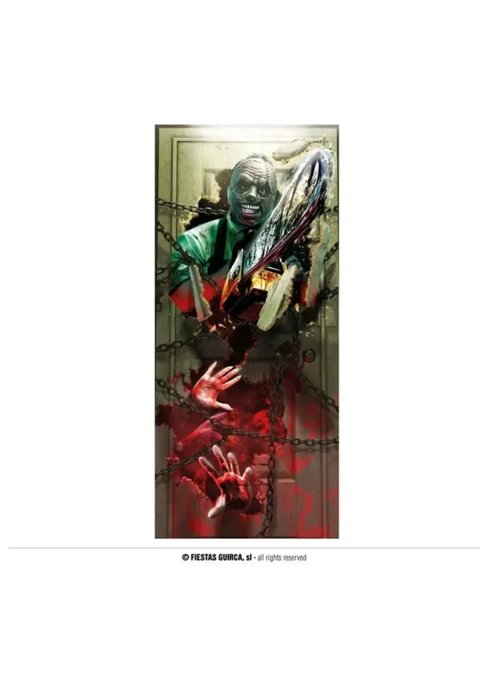 Fiestas Guirca Deurposter kettingzaag Halloween