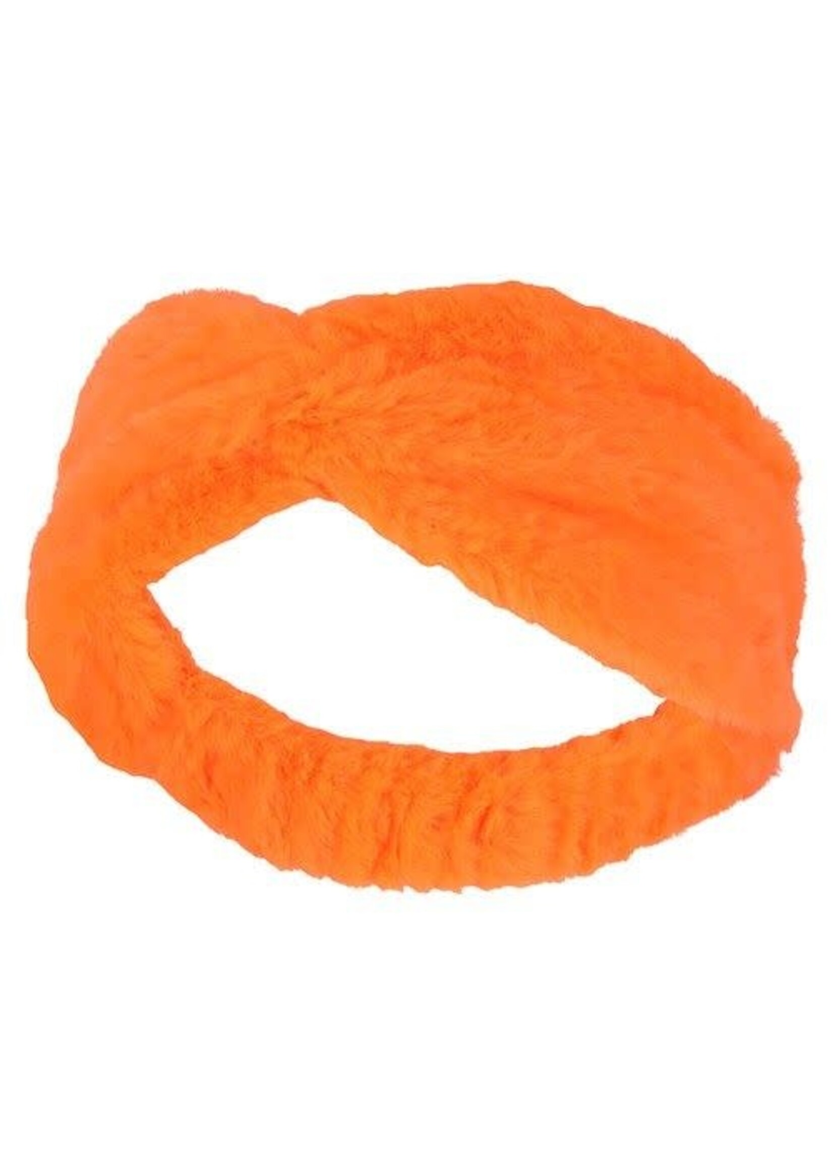 Haza-Witbaard Haarband faux fur fluor oranje