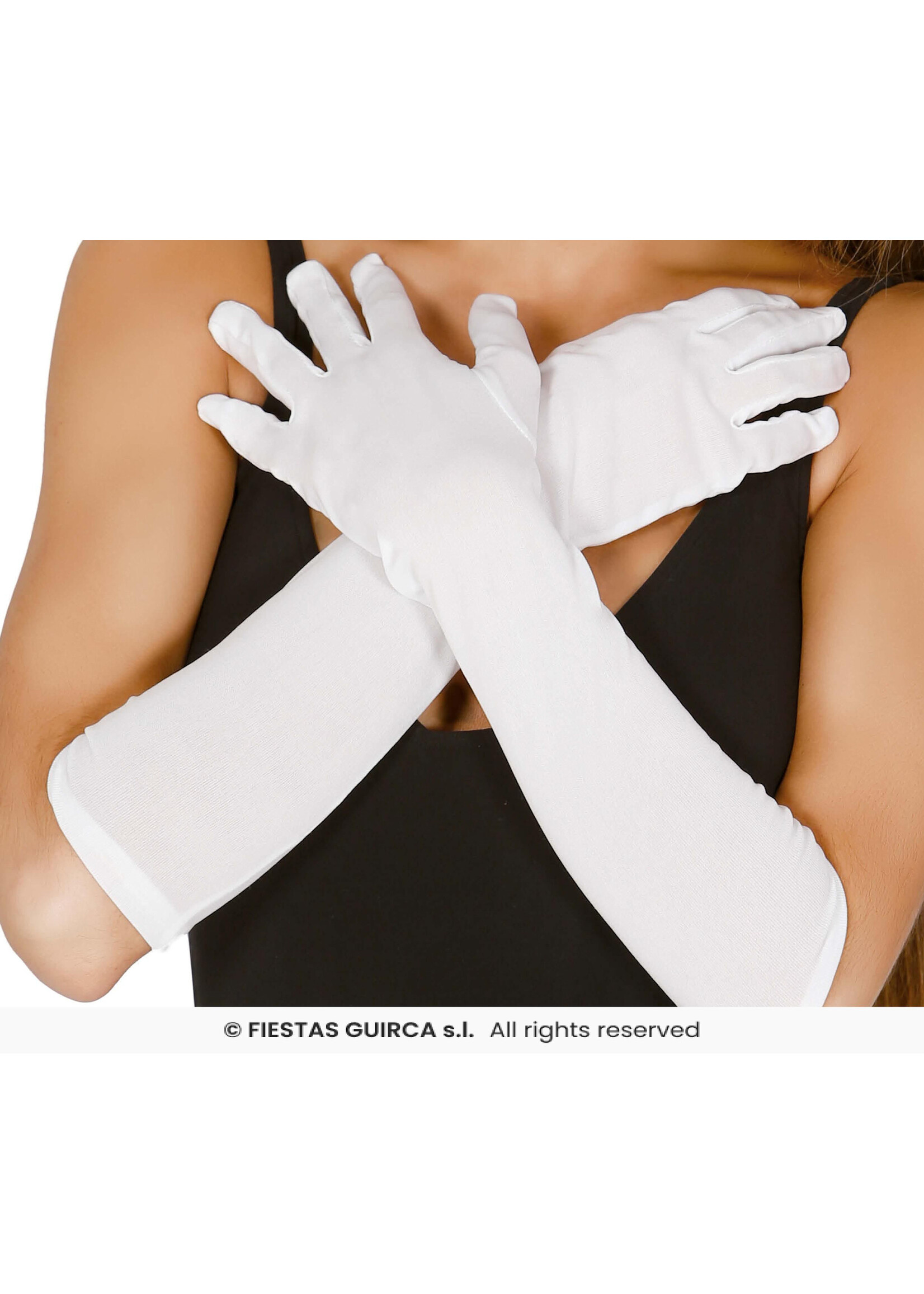 Feestkleding Breda Handschoen lang wit