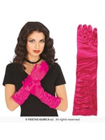 Fiestas Guirca Handschoen kreukel 40 cm  Fuchsia
