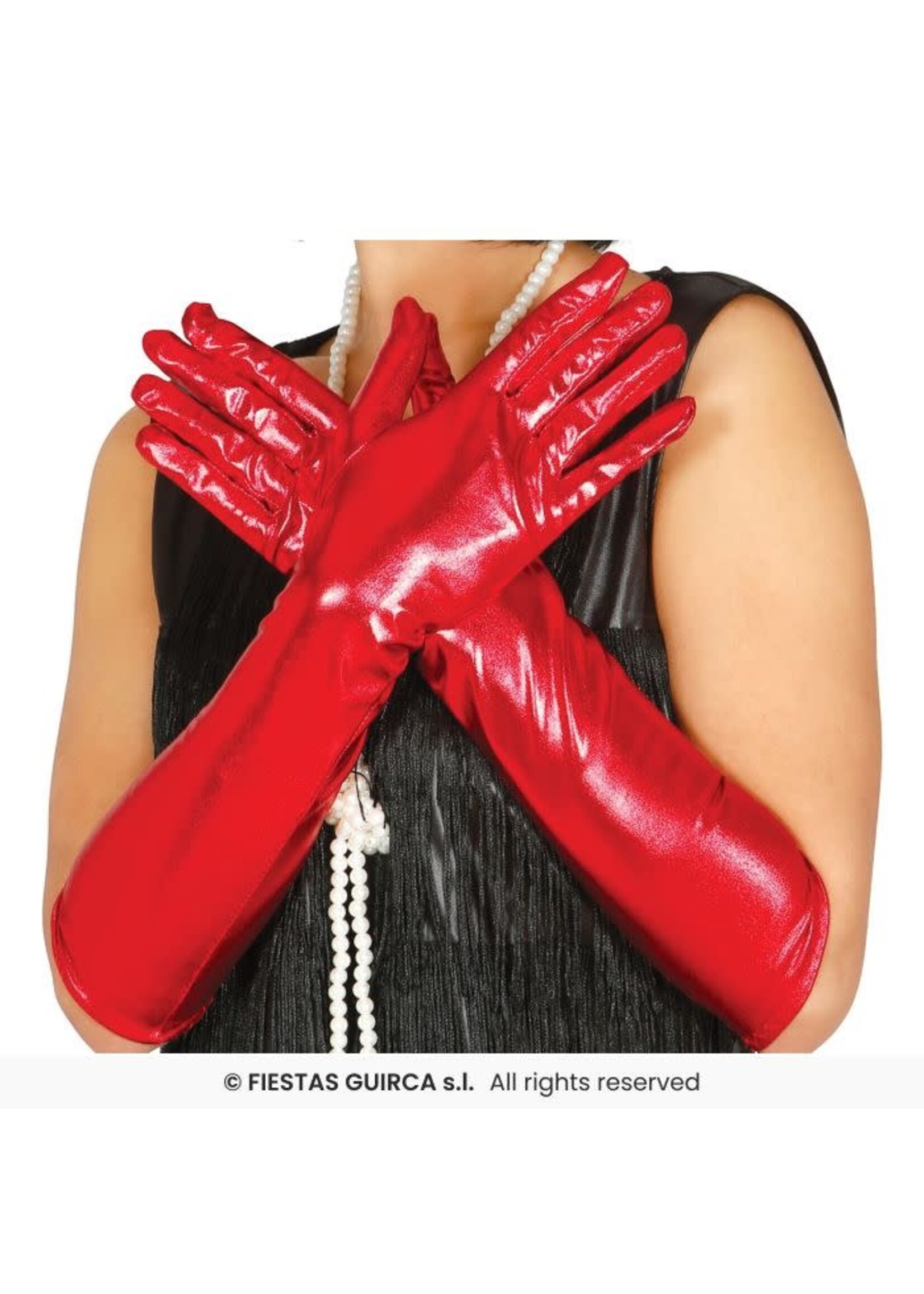 Fiestas Guirca Handschoenen Rood Metallic