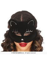 Fiestas Guirca Masker zwarte kat fluweel