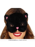 Fiestas Guirca Masker zwarte kat pluizig