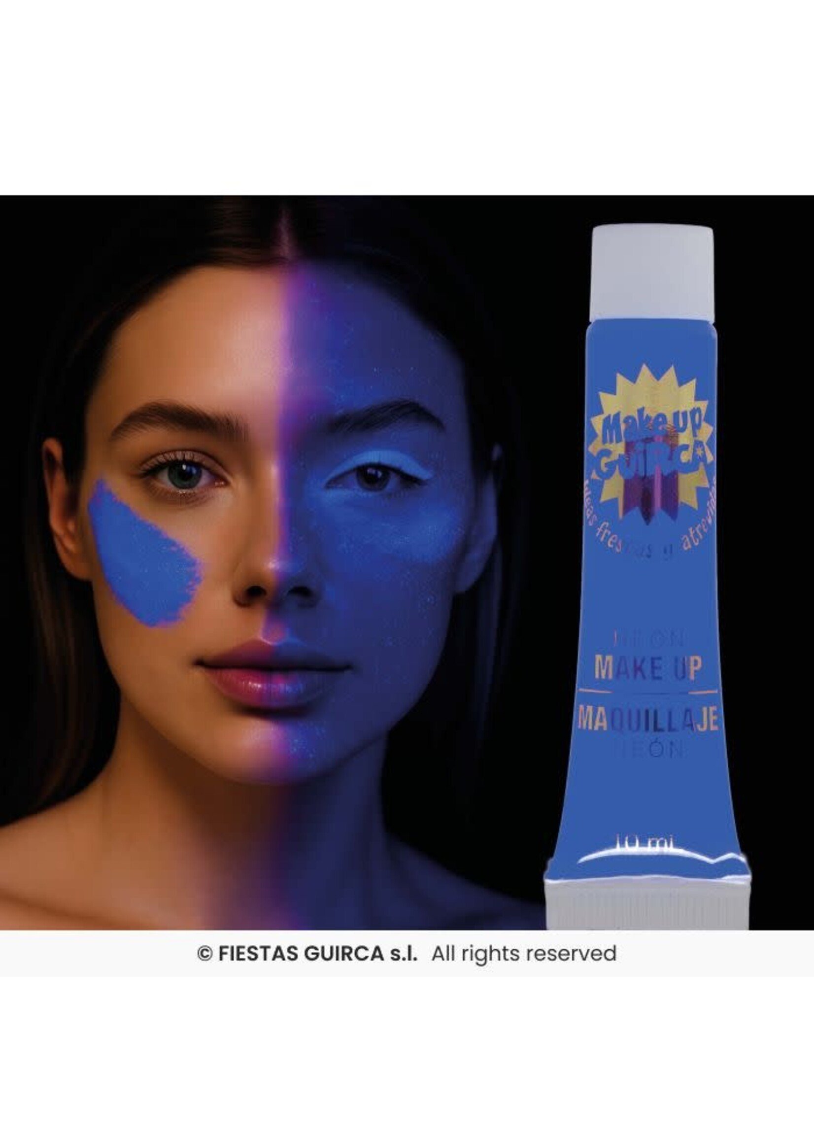Fiestas Guirca Make-up neon blauw