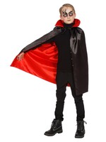 Wilbers & Wilbers Dracula cape met kraag zwart/rood kind Maat 140