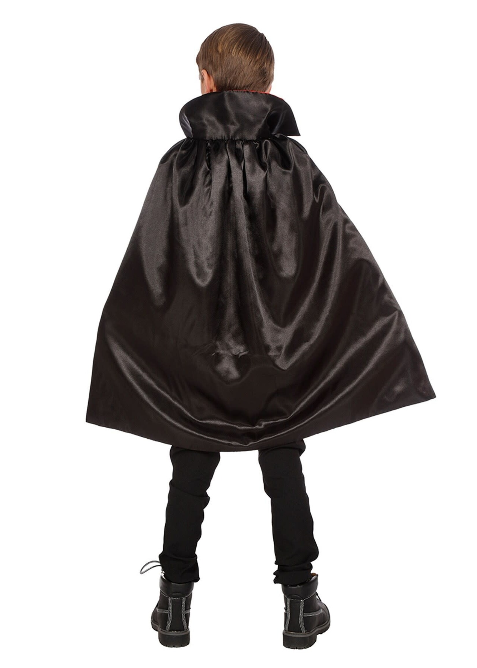 Wilbers & Wilbers Dracula cape met kraag zwart/rood kind Maat 140