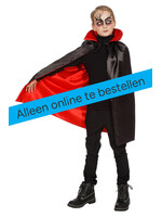 Wilbers & Wilbers Dracula cape met kraag zwart/rood kind Maat 140