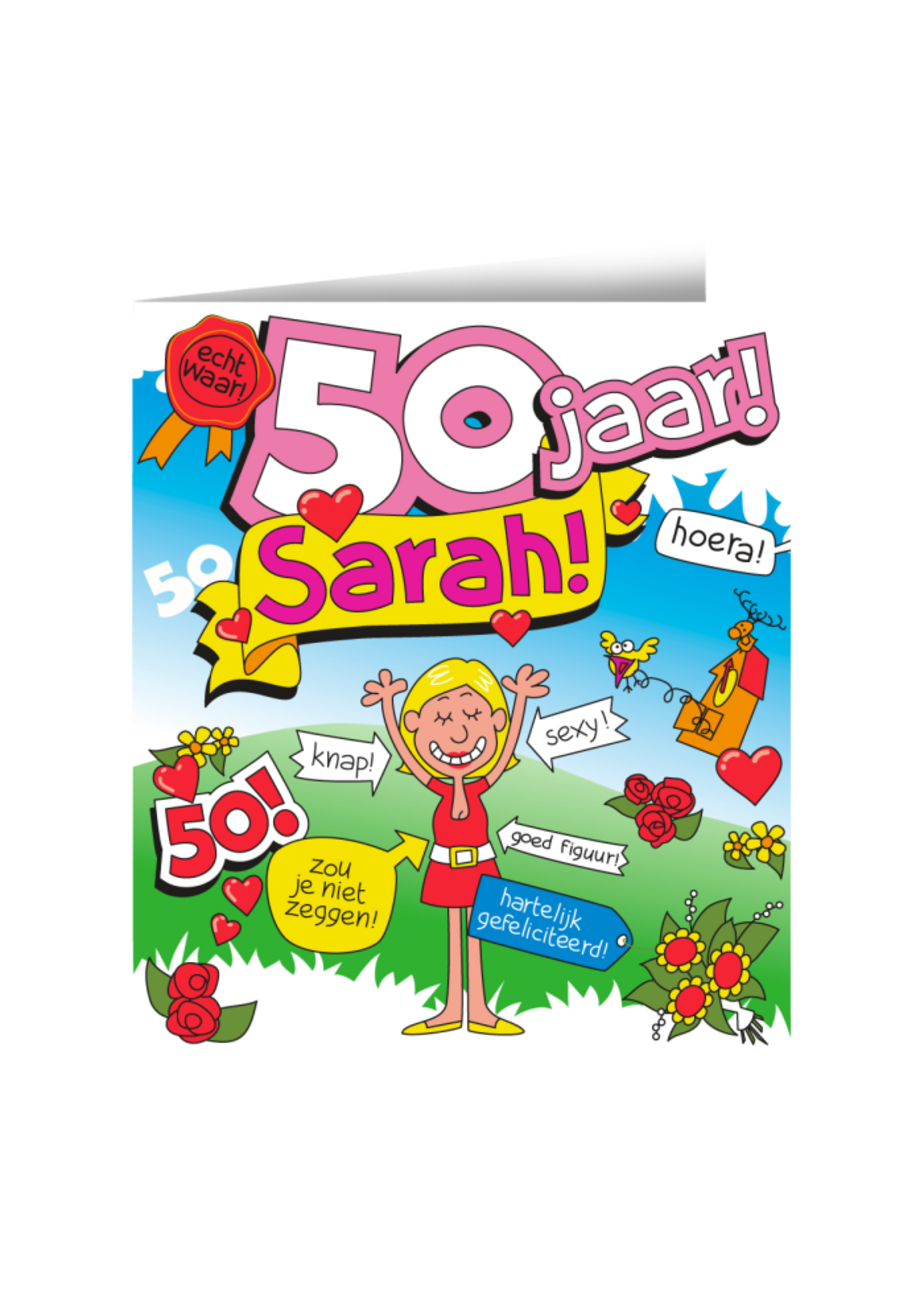 Feestkleding Breda Wenskaart - Sarah cartoon