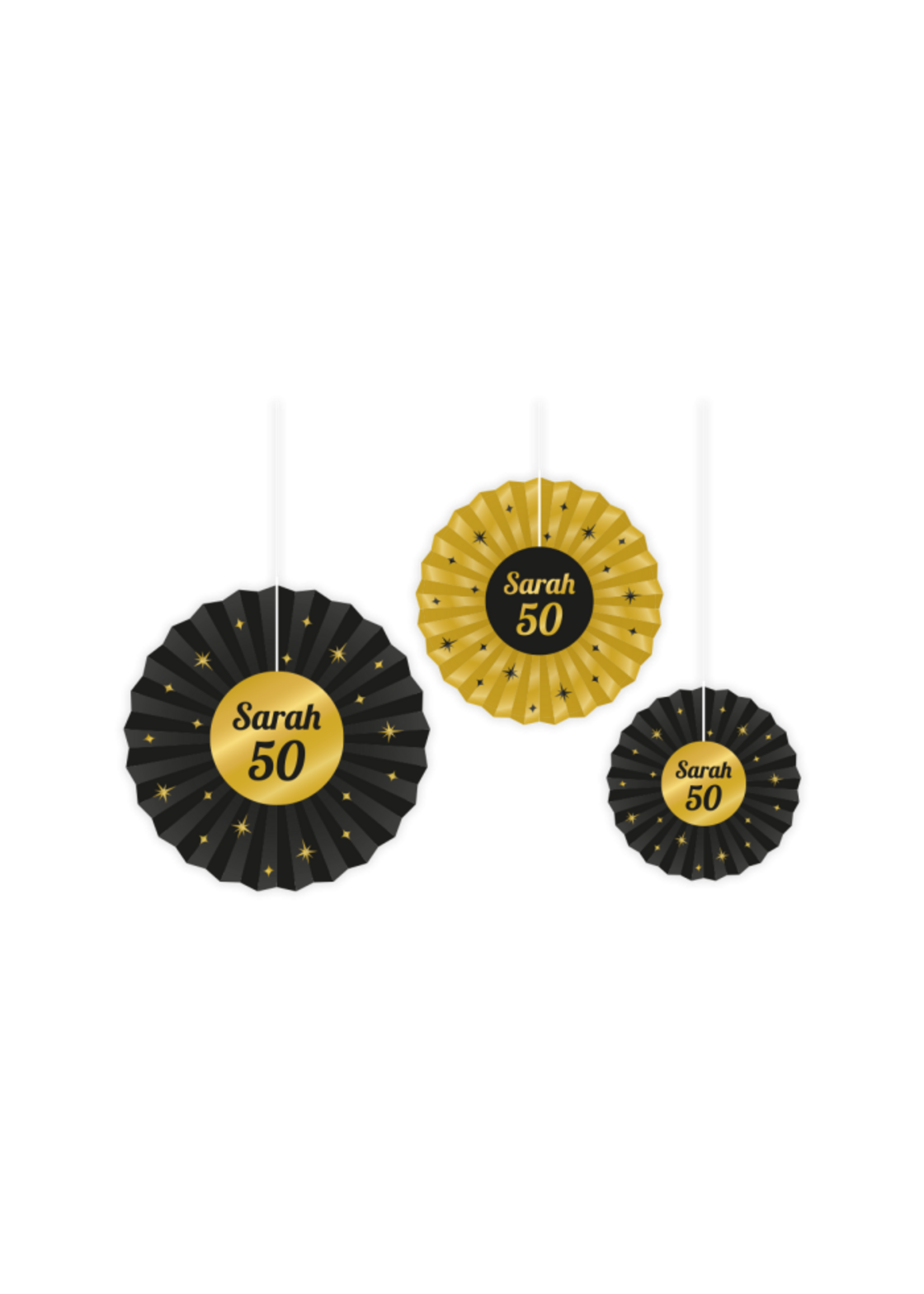 Feestkleding Breda Hangdecoratie zwart/goud Sarah 50 swirls