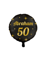 Feestkleding Breda Folie ballon Abraham 50 zwart/goud