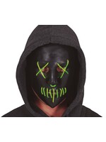 Fiestas Guirca Zwart masker met LED-verlichting