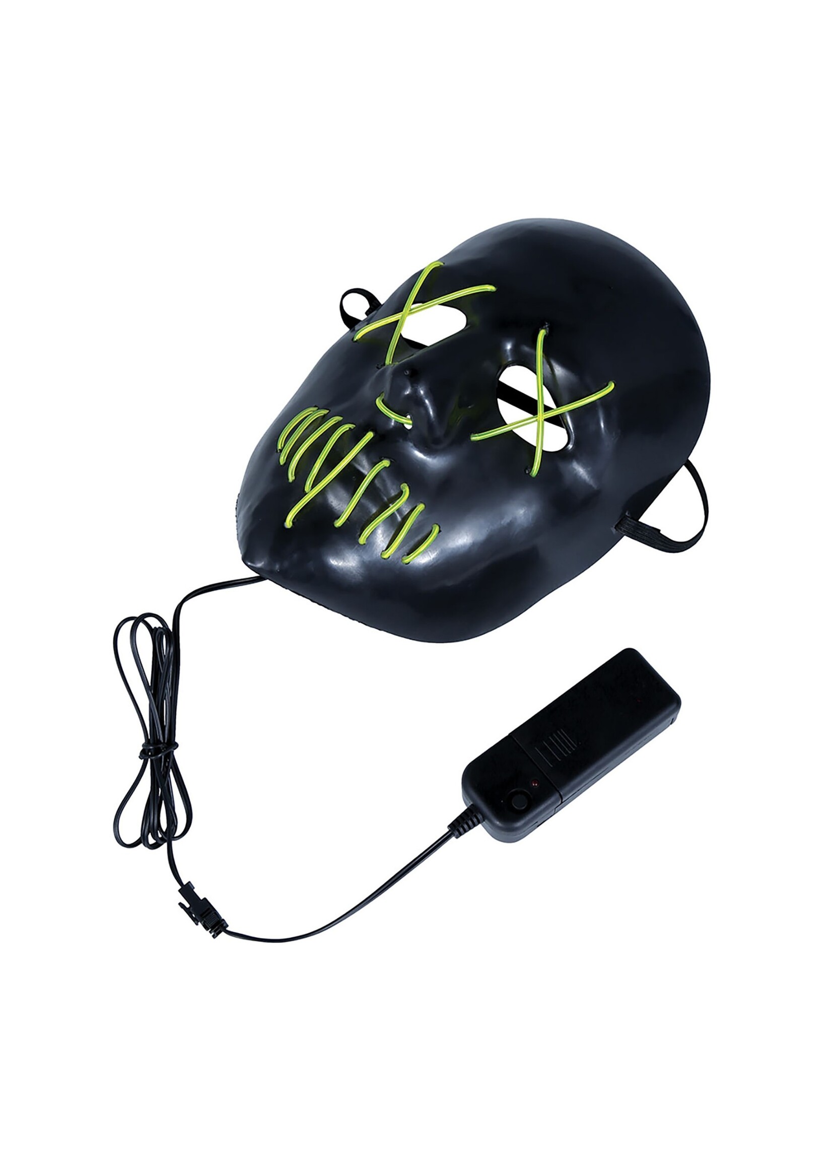 Fiestas Guirca Zwart masker met LED-verlichting