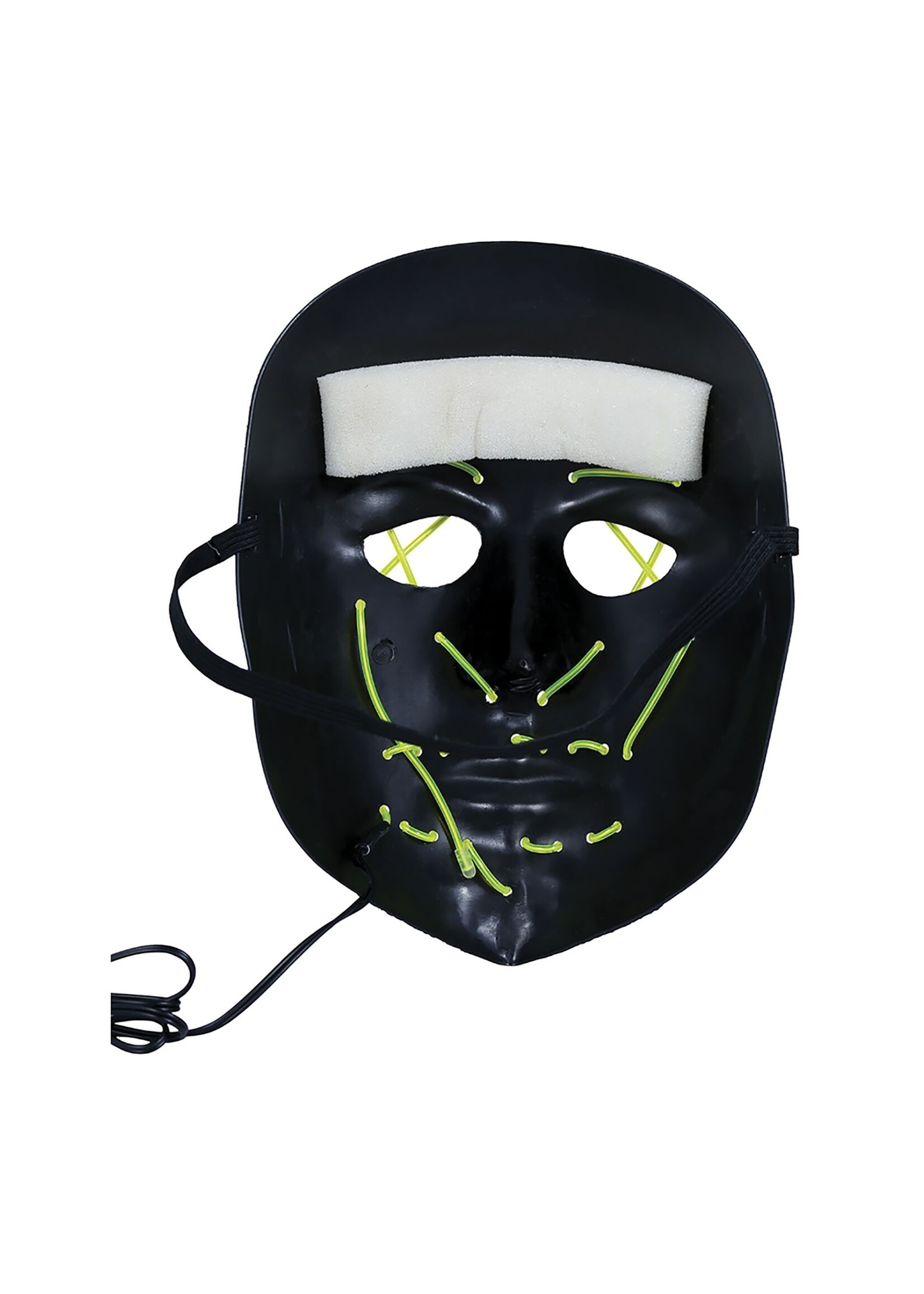 Fiestas Guirca Zwart masker met LED-verlichting