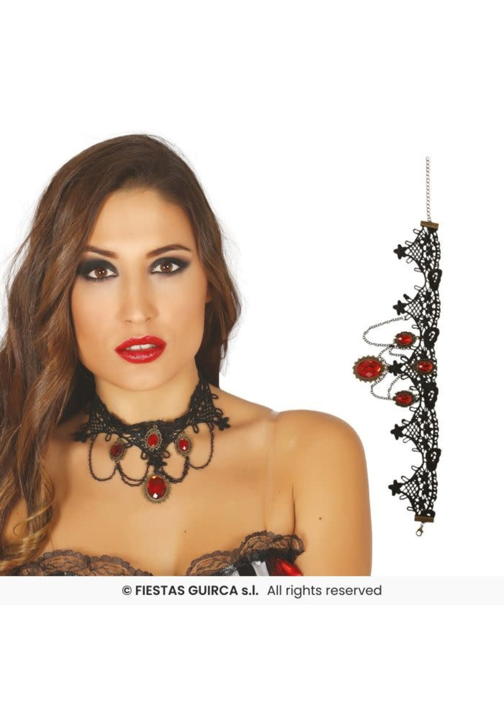 Fiestas Guirca Robijnen choker ketting