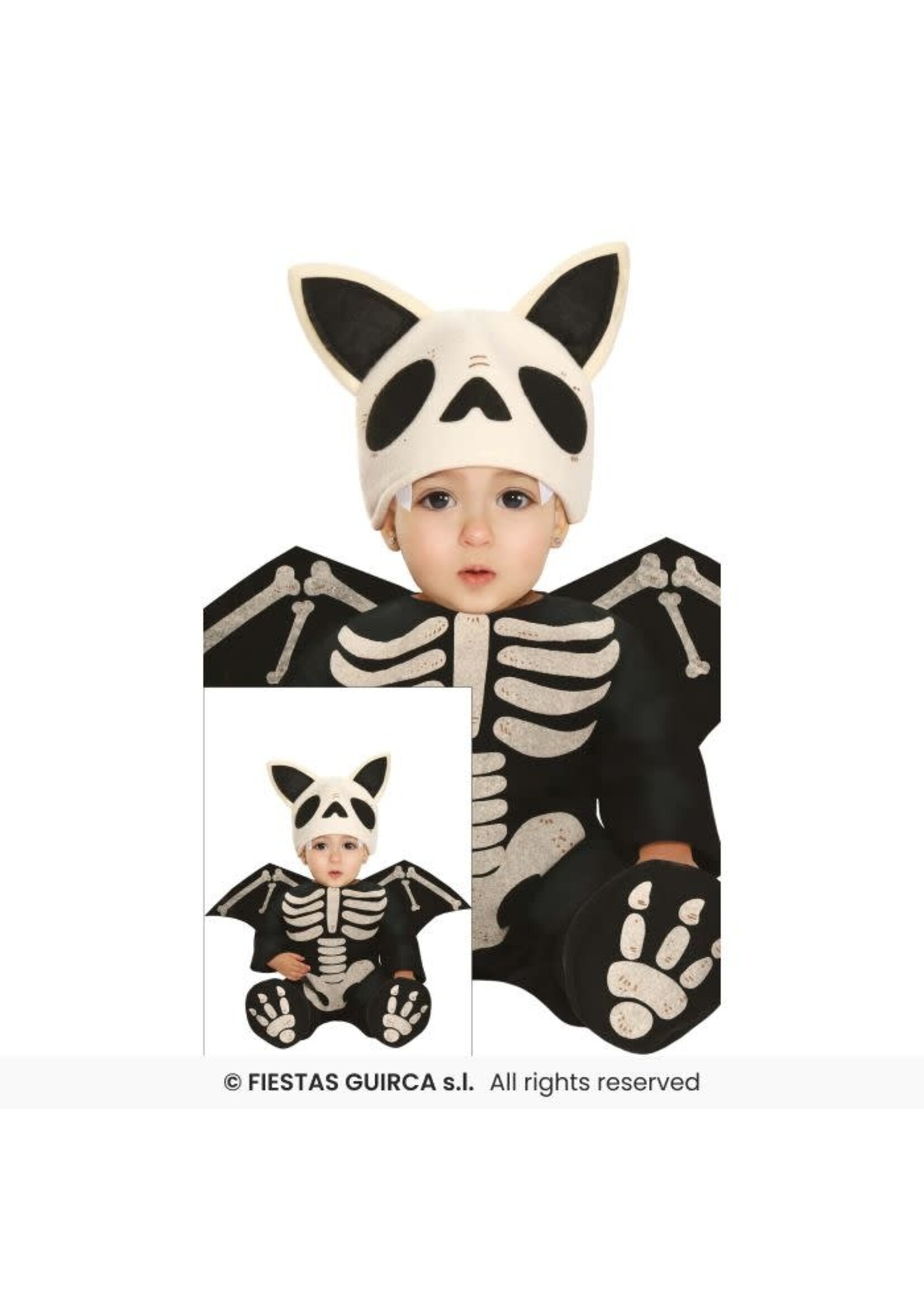 Fiestas Guirca Babykostuum skeletvleermuis