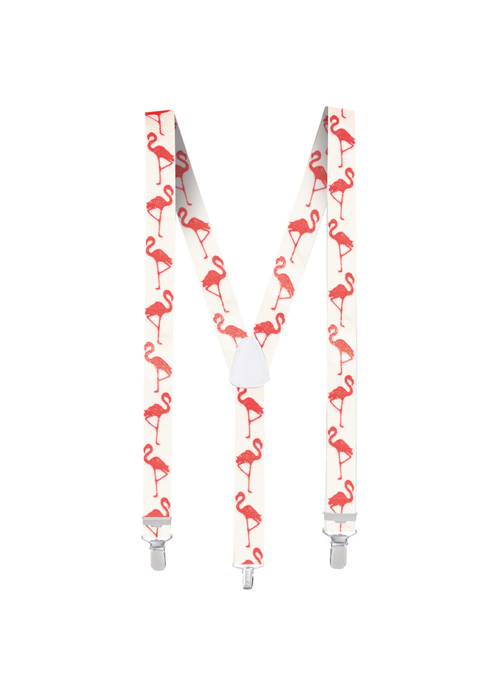 Boland Bretels wit flamingo