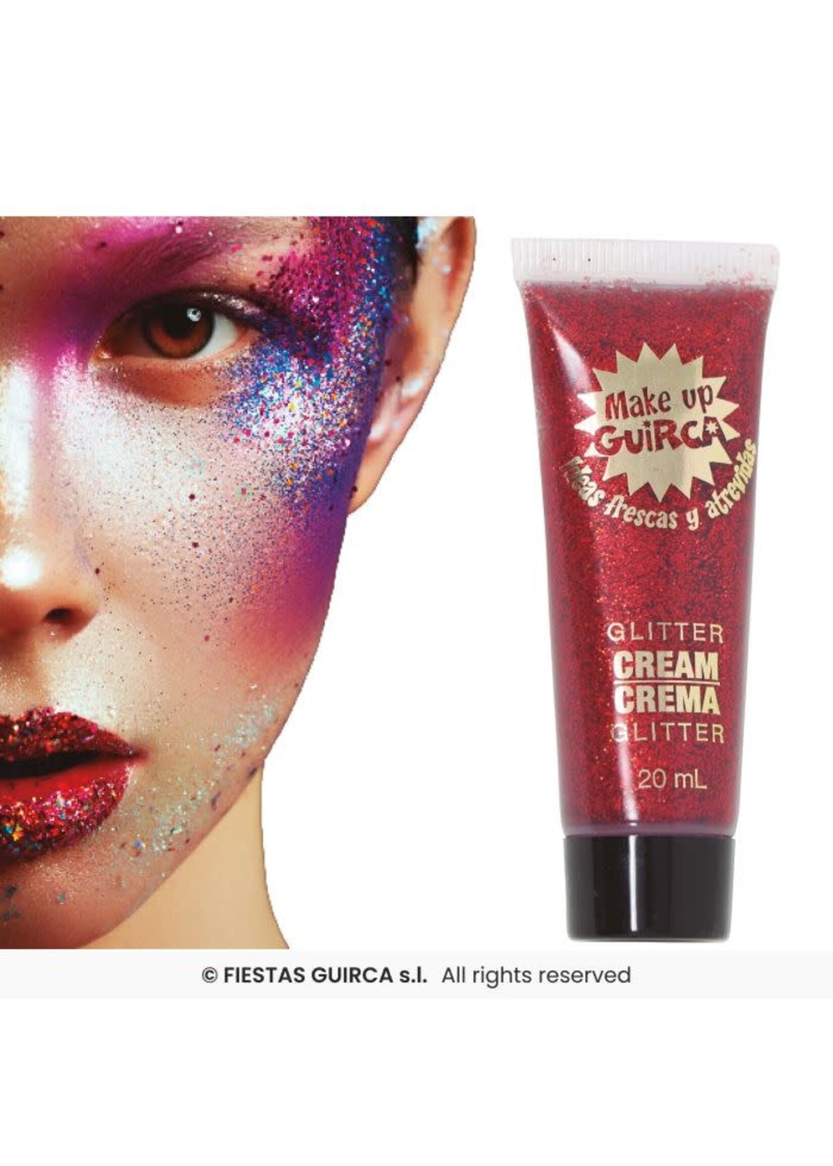 Fiestas Guirca Make-up rood glitter