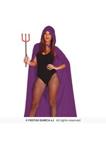 Fiestas Guirca Paarse fluwelen cape met capuchon 130 cm