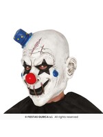 Fiestas Guirca Latex horrorclown masker met minihoed