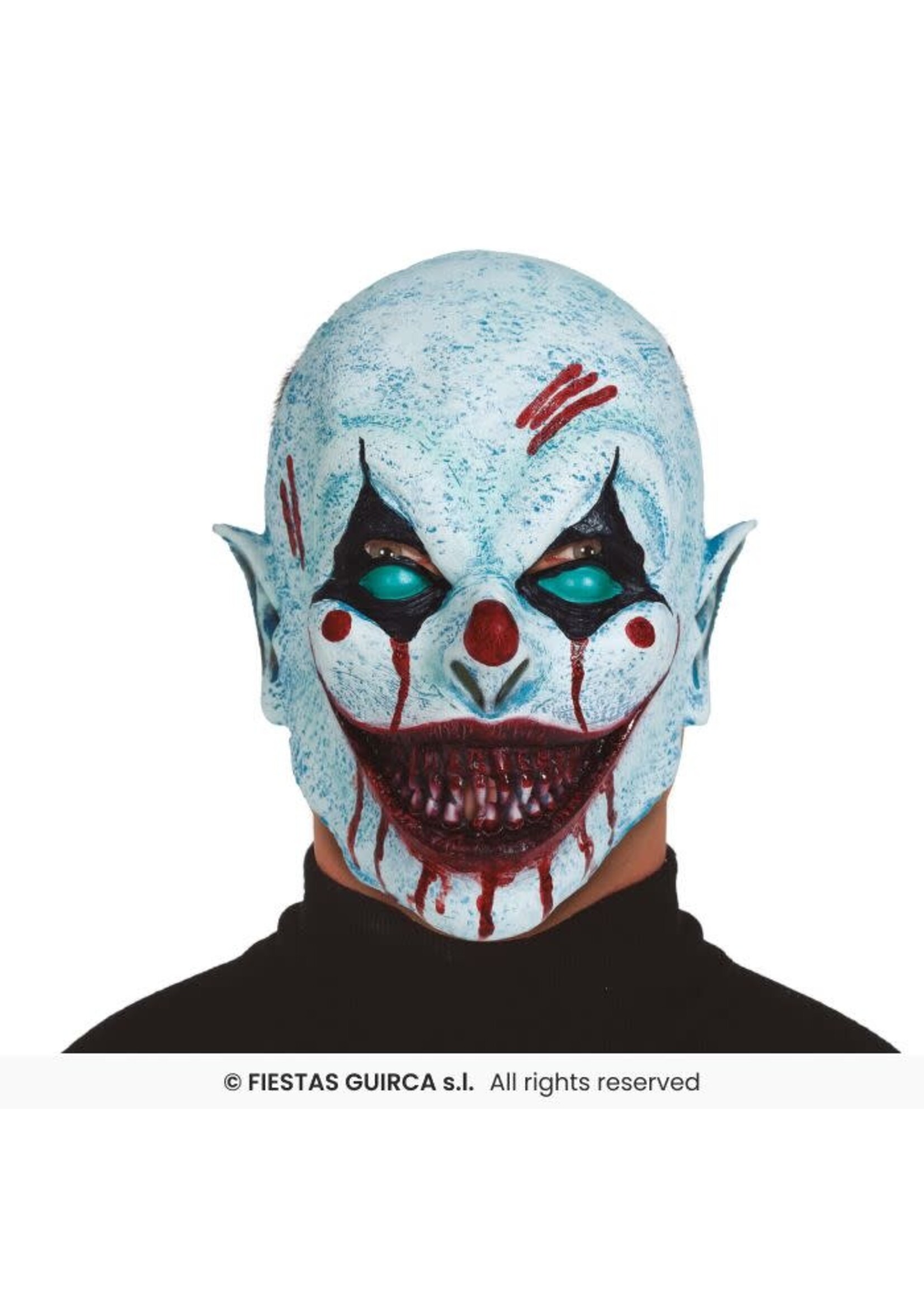 Fiestas Guirca Lachend horrorclown masker van latex
