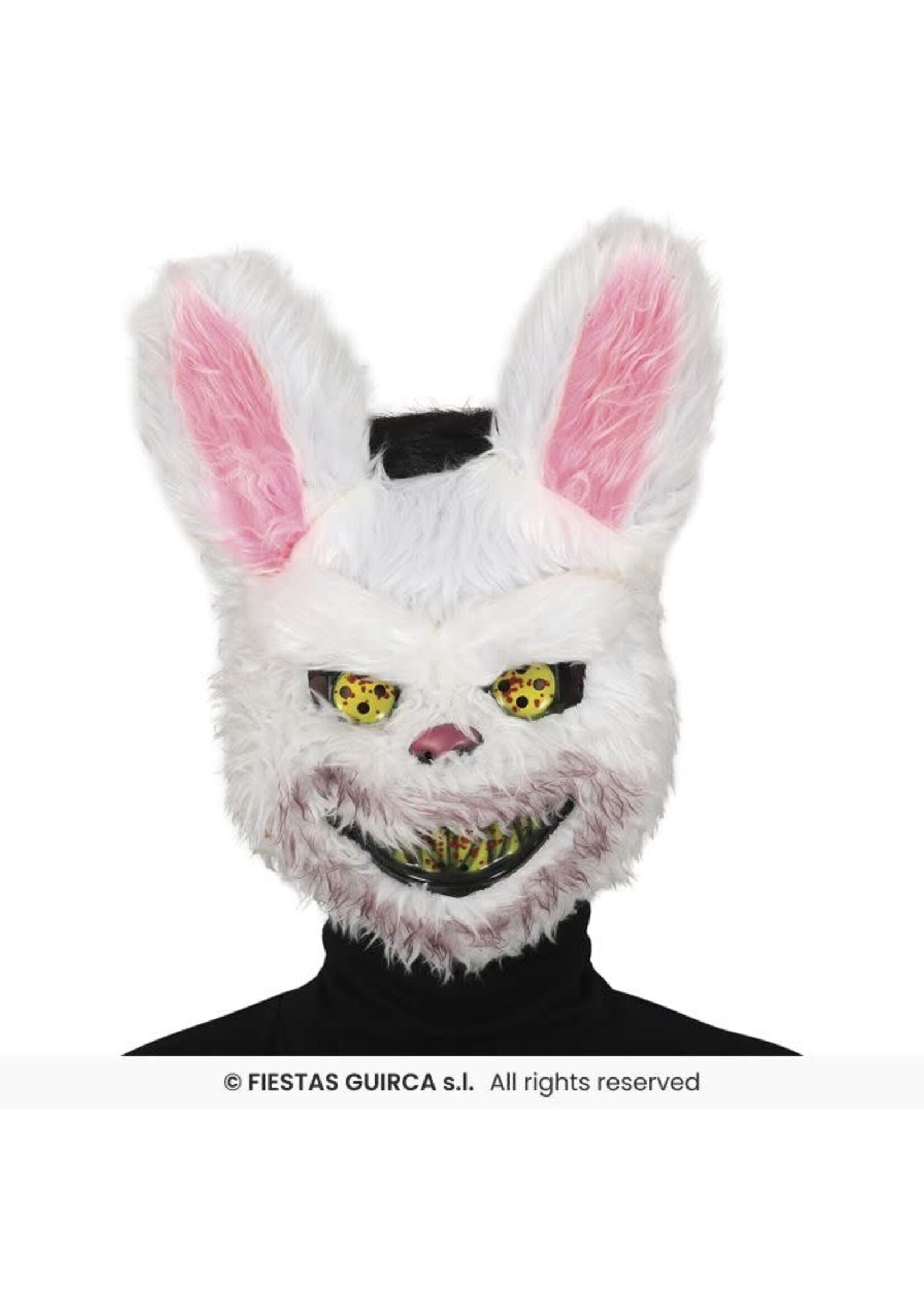 Fiestas Guirca Horror konijnenmasker met bont