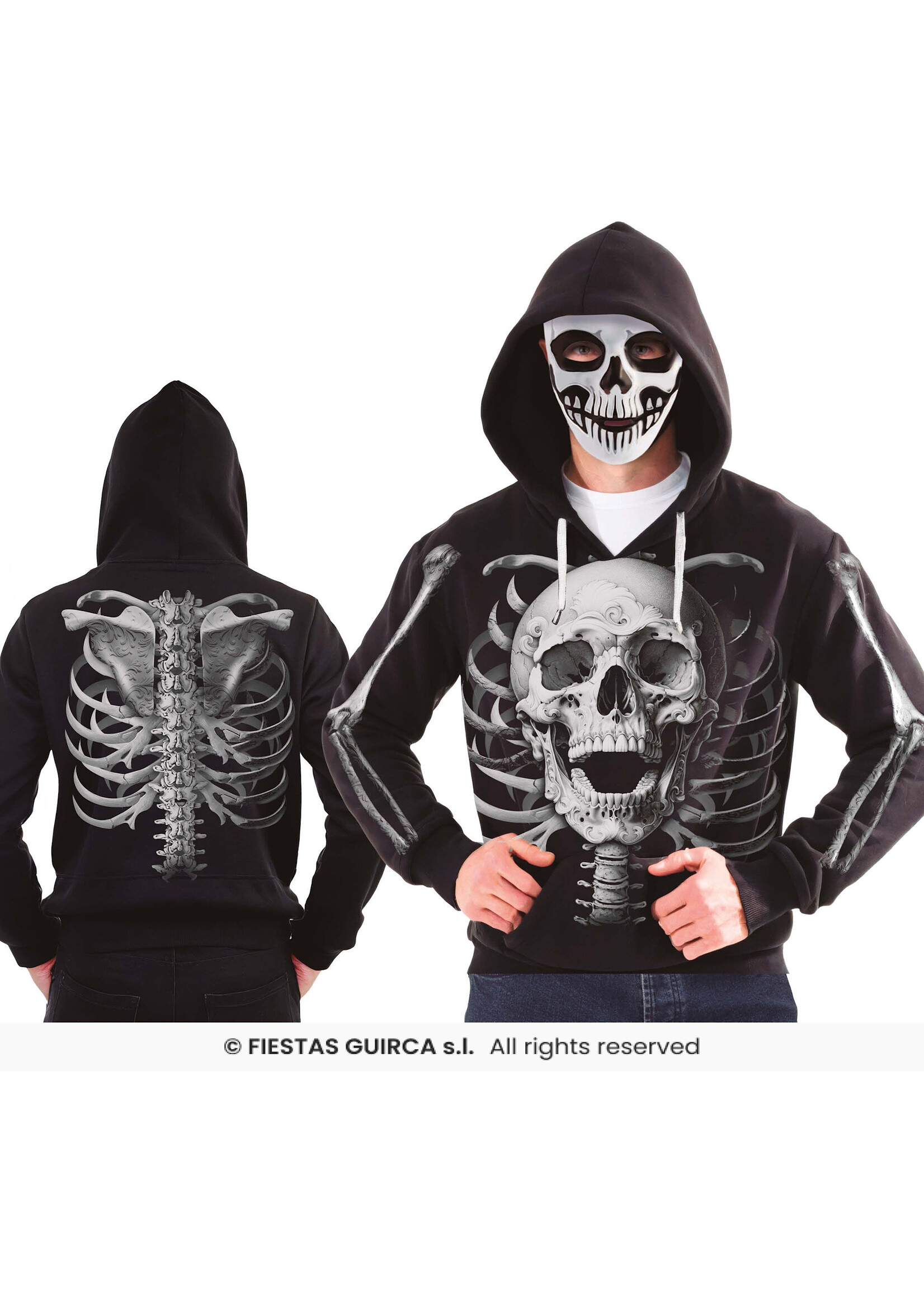 Fiestas Guirca Skeletten hoodie met masker