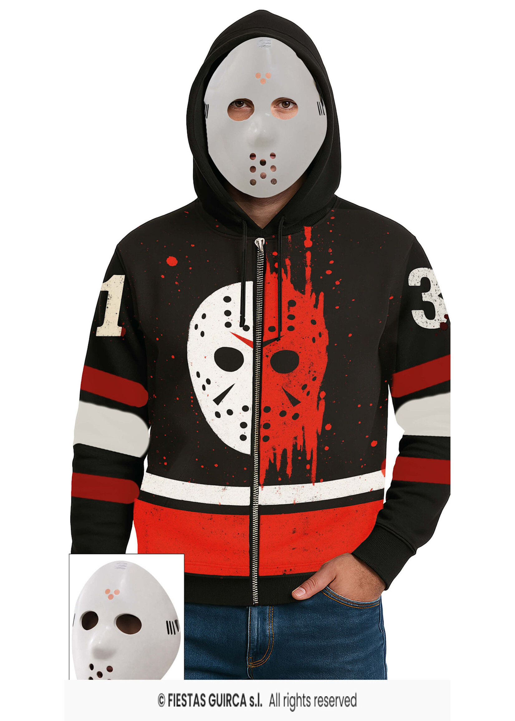 Fiestas Guirca Hockey killer hoodie met masker