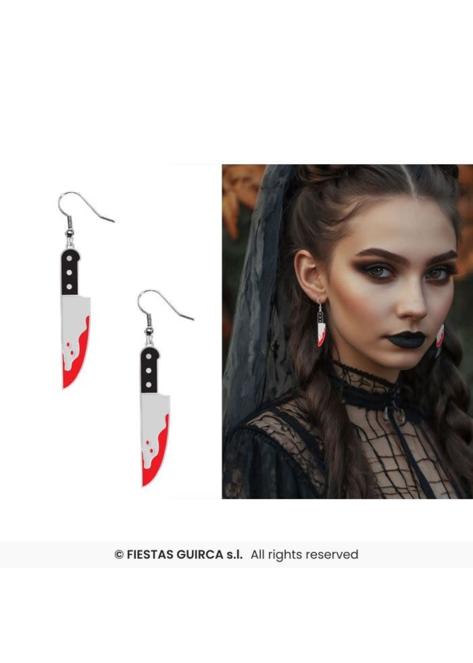 Fiestas Guirca Oorbellen bloederige mes