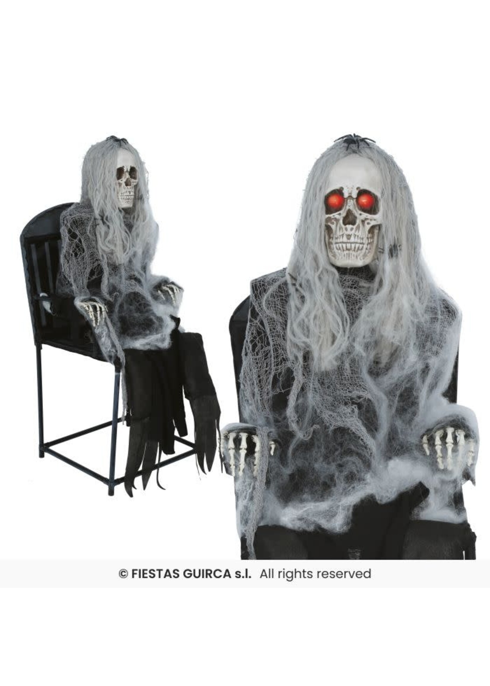 Fiestas Guirca Skeletstoel met licht geluid en beweging