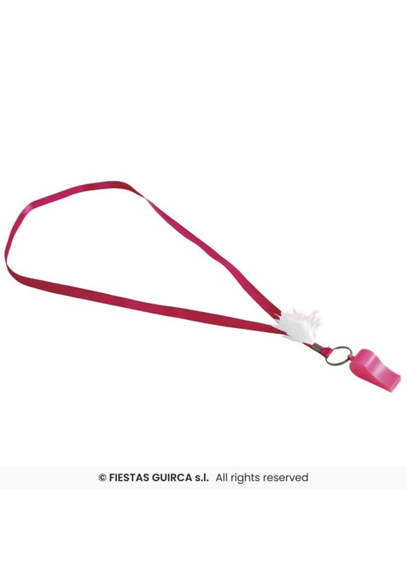 Fiestas Guirca Fluitje roze met lint