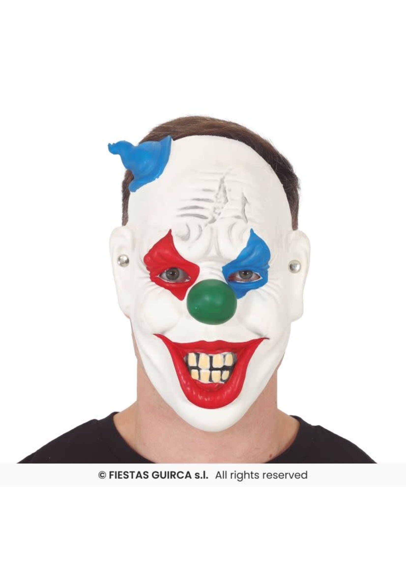 Fiestas Guirca Lachend horrorclownmasker van schuim