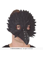 Fiestas Guirca Pestdoktersmasker met veren van PVC