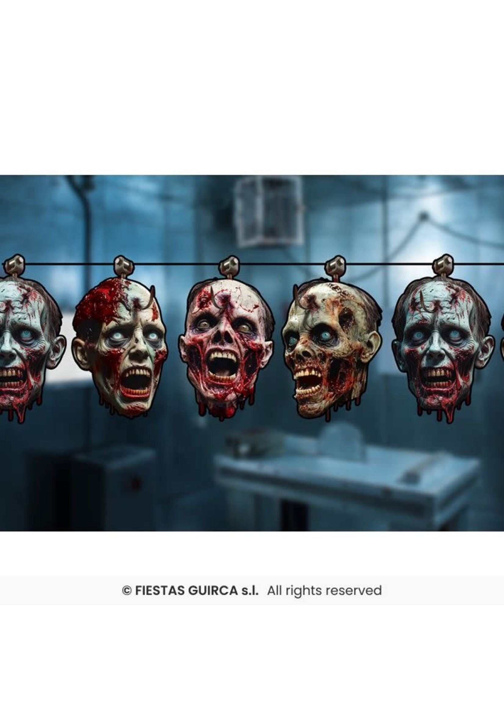 Fiestas Guirca Halloween slinger met zombiehoofden