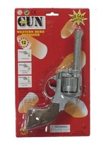 Feestkleding Breda Revolver zilver 12-schots