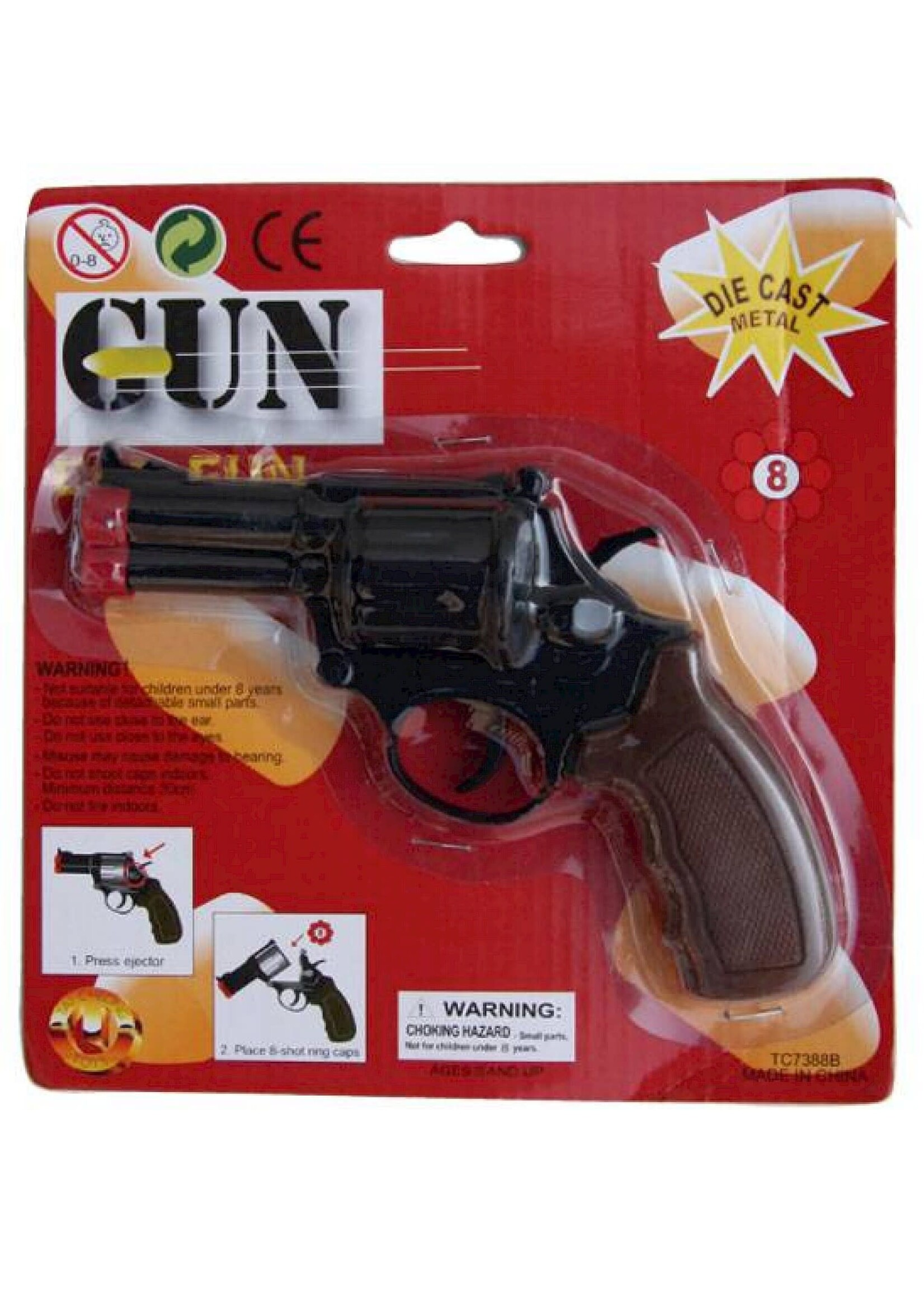 Feestkleding Breda Revolver politie zwart 8-schots