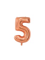 We Fiesta Party Folie ballon cijfer 5 rose goud 66cm
