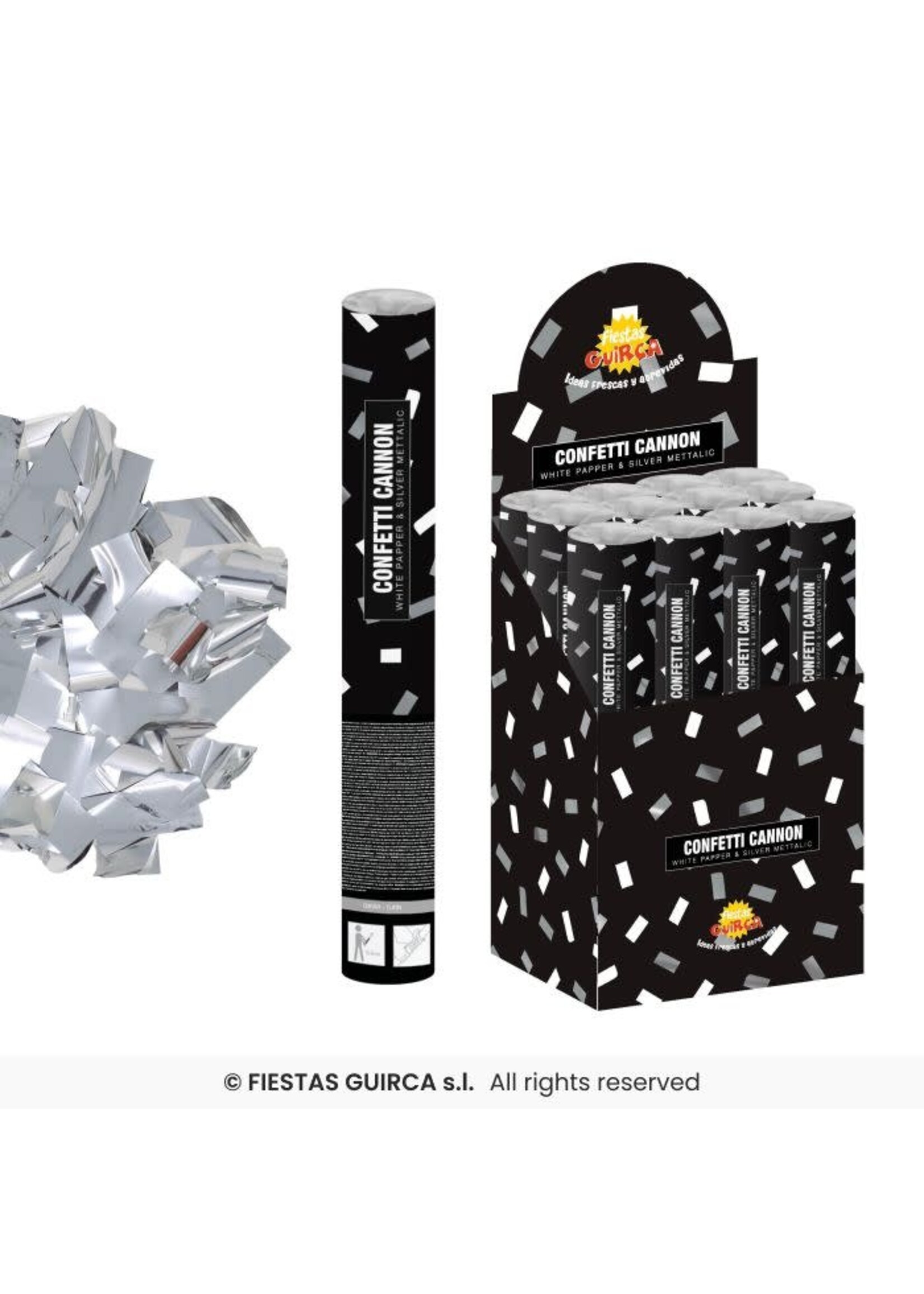 Fiestas Guirca Confettikanon zilver