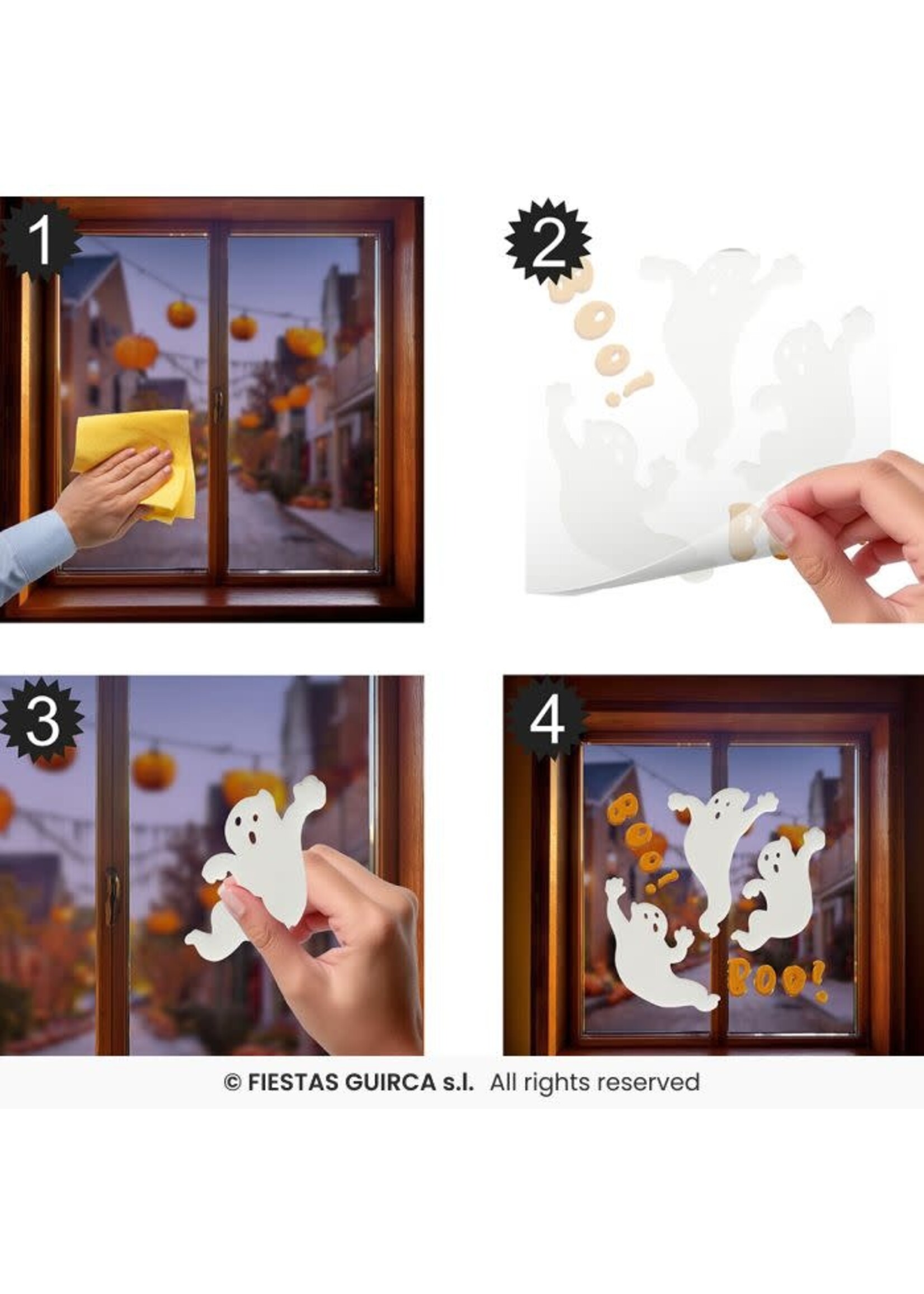 Fiestas Guirca Halloween decoratie gel spookjes