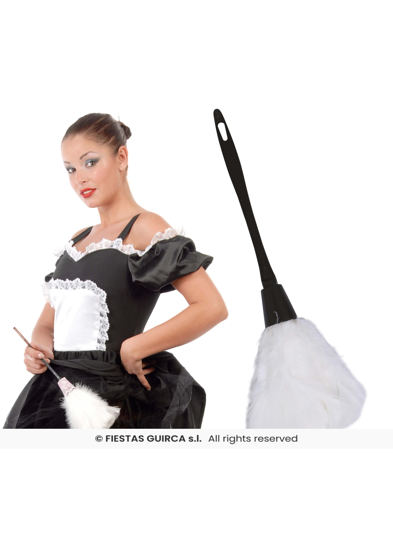 Fiestas Guirca Plumeau kamermeisje wit