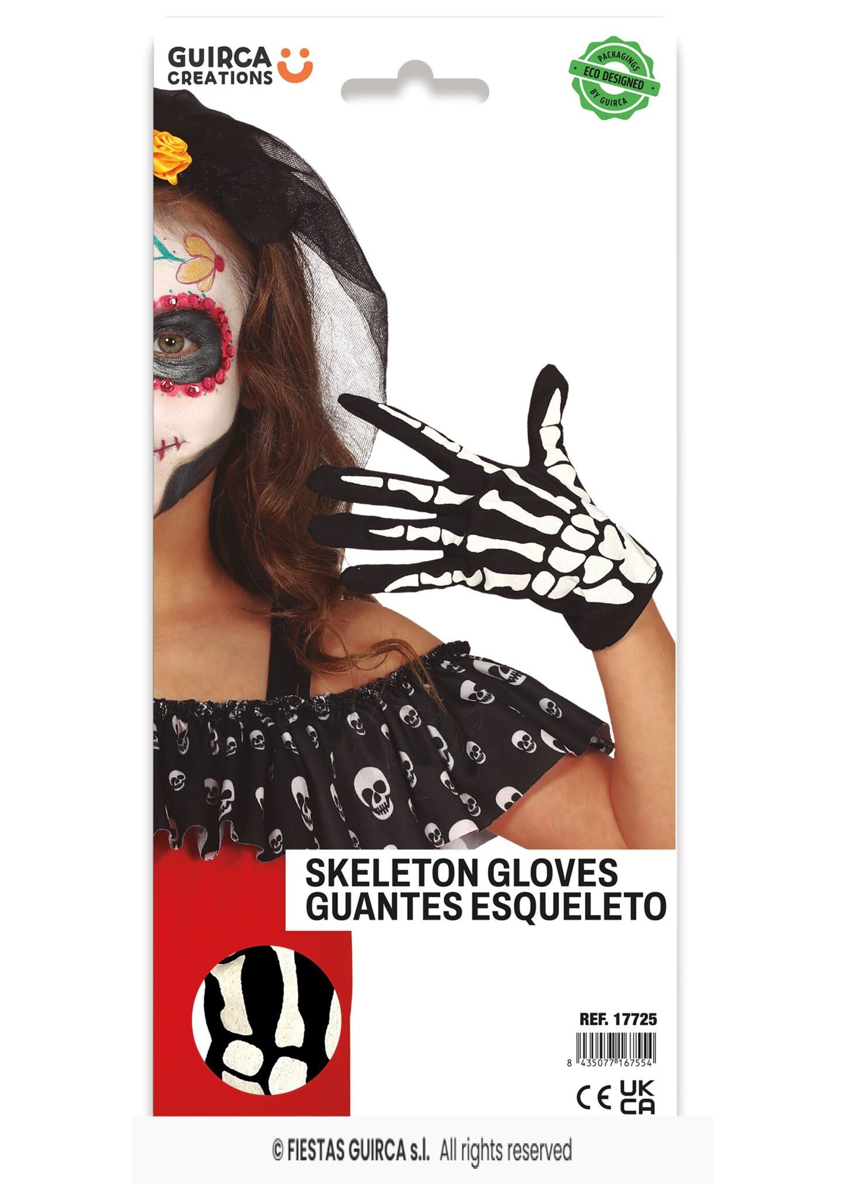 Fiestas Guirca Handschoenen skelet kind