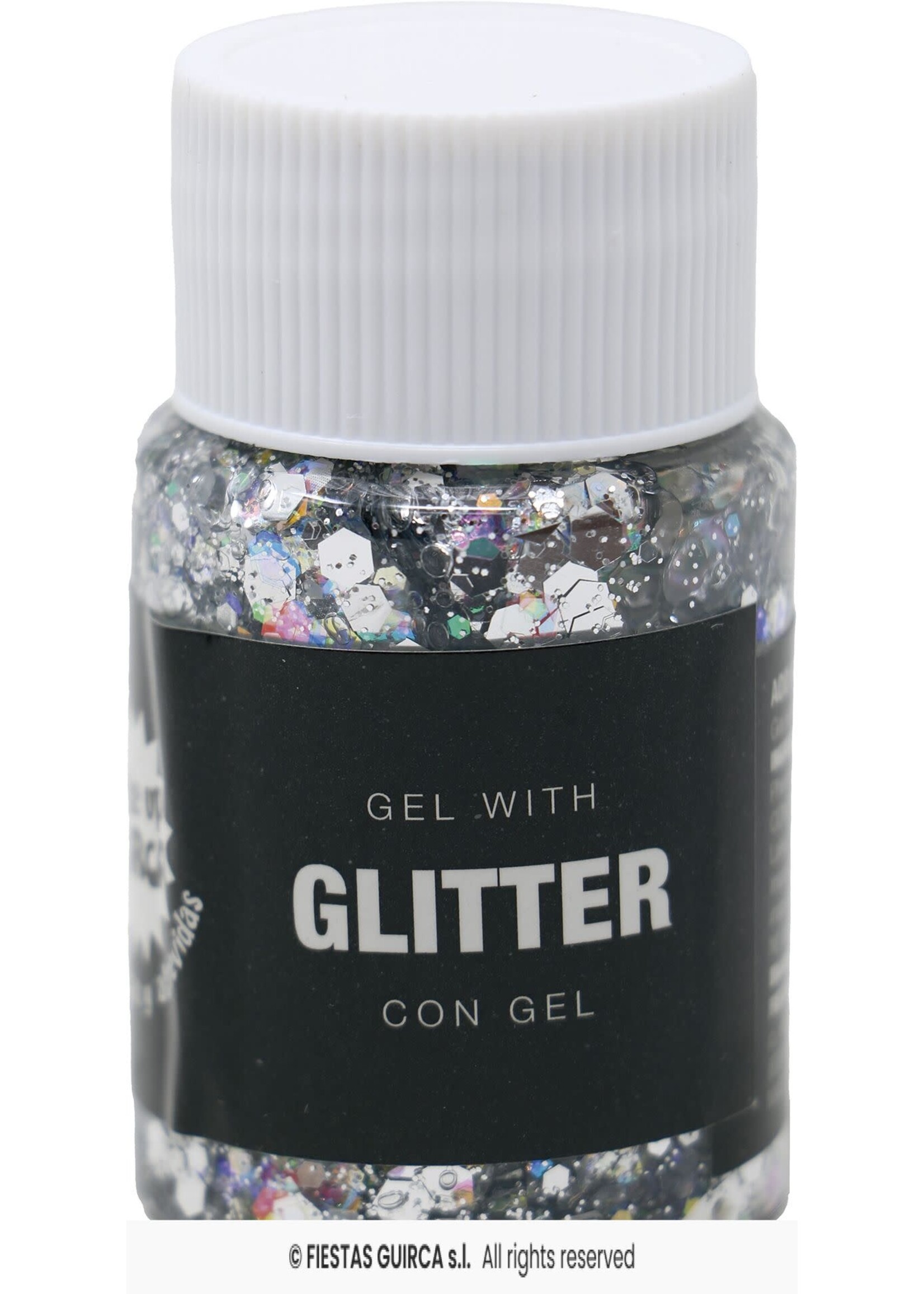 Fiestas Guirca Pot glittergel zilver